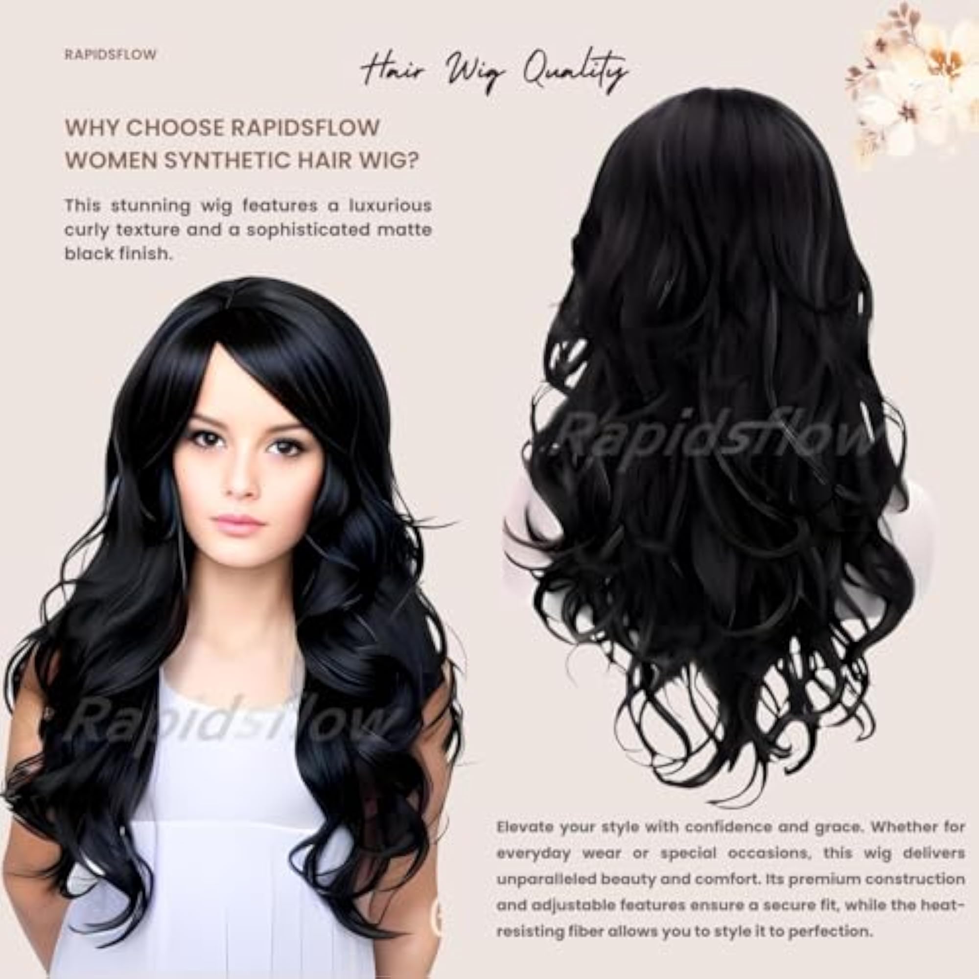 Men's Short Synthetic Hair Wig, Natural-Looking Style